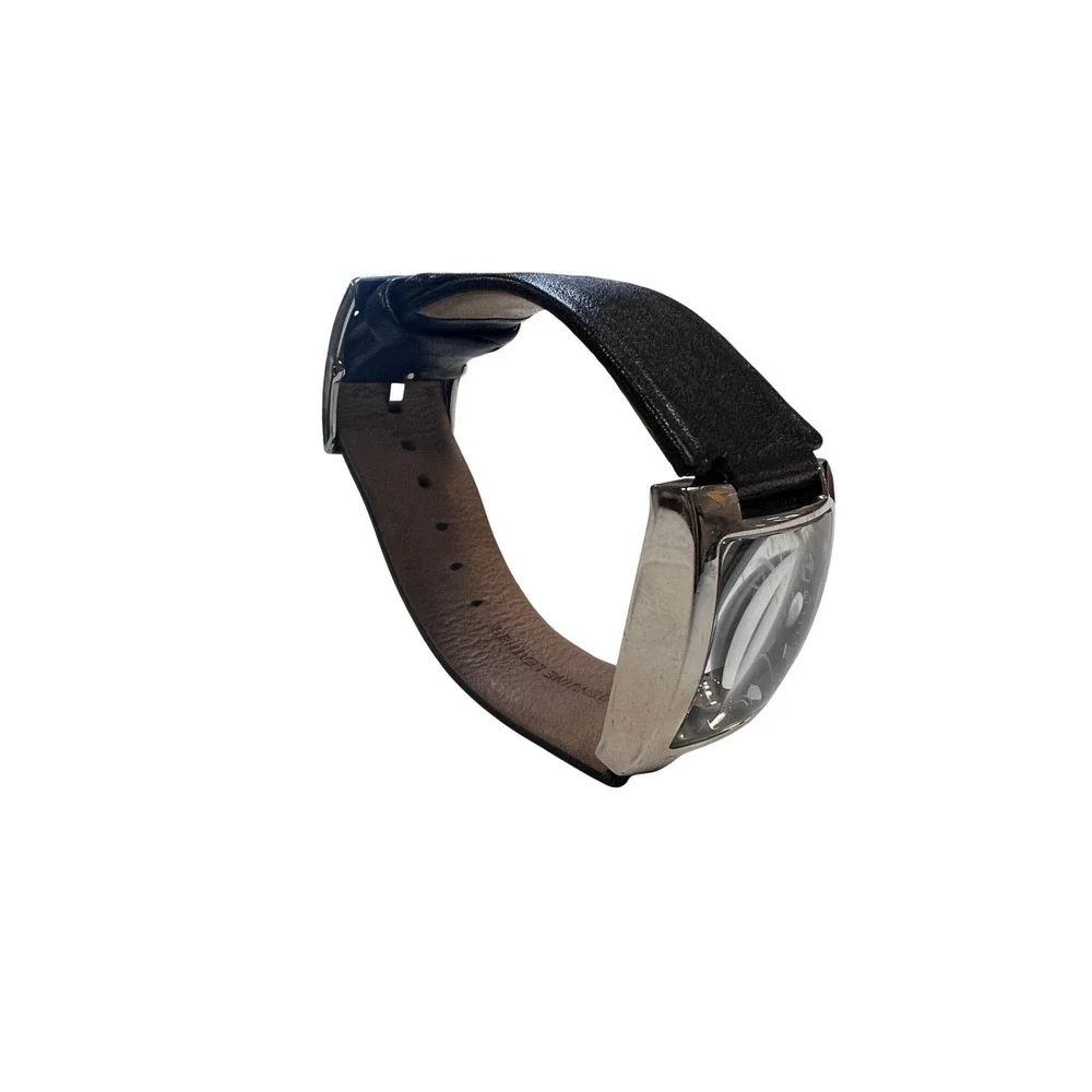 Anne Klein Wrist Watch OS Blck Good Leather Strap 12/7619 Swiss Movt Rectangular